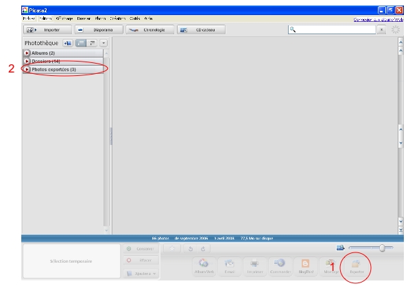 Exportation par Picasa Exportation par Picasa